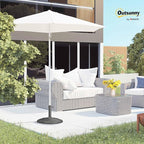 Outsunny 22" 42 lbs Round Resin Umbrella Base Stand Market Parasol Holder with Beautiful Decorative Pattern & Easy Setup, for Φ1.5, Φ1.89 Pole, for Lawn, Deck, Backyard, Garden, Bronze