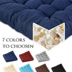 Meditation Floor Cushions Set of 2, Thickened Floor Pillow for Adults, Large Square Pillows Seat Cushion for Tatami Living Room Yoga, Memory Sponge Block Added, 22x22 Inch, Drak Blue