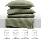 WRENSONGE King Size Quilt-3 Pieces Lightweight Bedspreads Olive Green King Quilt Bedding Set for All Seasons, Soft Summer Coverlet with 2 Pillow Shams Suitable for Bed, Couch, Quilt Blanket