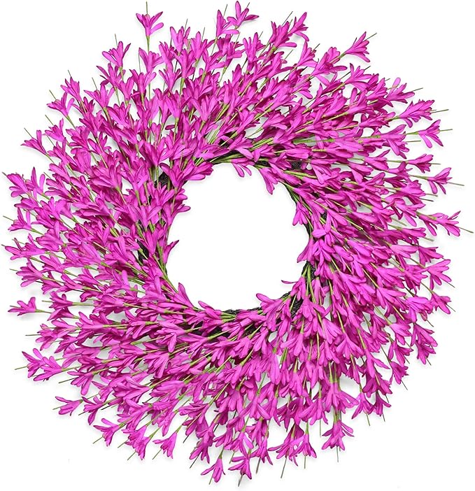 26 Inch Spring Wreaths for Front Door Large Spring Door Wreath Easter Valentines Wild Floral Summer Wreaths Outside All Season for Farmhouse Porch Wall Wedding Living Room Home Decor(Rose Red)