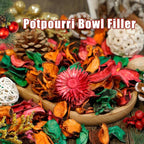 SCENTORINI Potpourri Bags, Potpourri Vase Filler, 10.44 oz Apple Cinnamon Scented Bowl Fillers with Essential Oil for Home Decor, Dried Flower for Coastal Bathroom Beach Decor