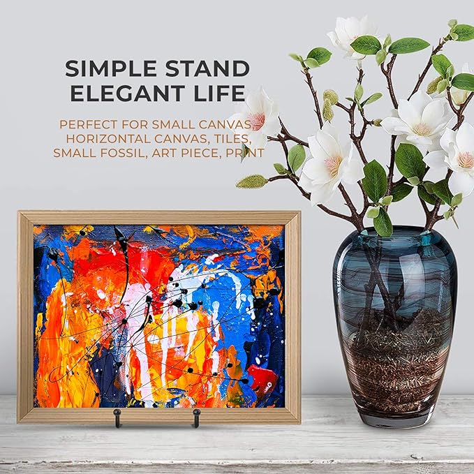 TR-LIFE 4 Pack 4.5 Inch Plate Stands for Display - Plate Holder Display Stand + Metal Frame Holder Stand for Picture, Decorative Plate, Book, Photo Easel (Black 4 Pack)