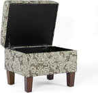 Spatial Order Home Decor | Dinah Collection Modern Storage Ottoman | Ottoman with Storage for Living Room & Bedroom(Brown Jacobean Print)