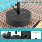 Giantex Outdoor Umbrella Base - 88 lbs Fillable Umbrella Stand with 2 Adjustable Knobs, 3 Adapters, HDPE Weighted Market Umbrella Pole Holder for Patio Poolside Garden Deck Backyard