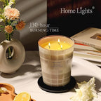HomeLights Scented Candles | Large Jar 34 Oz Natural Soy Candle | 130 hrs Long-Lasting with 3 Wicks | Rustic Modern Home Decor | Gifts for Mom & Women, Home Comforts