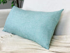 Aiking Home Woven Fine Faux Linen Throw Pillow Cover, Size 14"x26", Aqua