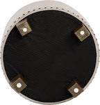 Homepop Home Decor | Upholstered Round Storage Ottoman with Nailheads| Ottoman with Storage for Living Room & Bedroom, Light Brown Fabric