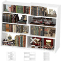 Armocity Book Shelf - Small Expandable Ladder Shelf, Short Corner Bookshelf for Small Spaces, 5 Tier Wood Narrow Bookcase, for Living Room, Bedroom, Entryway, White