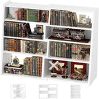 Armocity Book Shelf - Small Expandable Ladder Shelf, Short Corner Bookshelf for Small Spaces, 5 Tier Wood Narrow Bookcase, for Living Room, Bedroom, Entryway, White