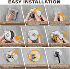 Reusable Heavy Duty Suction Cup Hooks for Kitchen/Bathroom/Shower - Wet-Proof Hooks for Towels, Robes, Loofah&Wreaths/No Drill Mounting on Glass, Tile, Metal (4, Brushed Nickel)