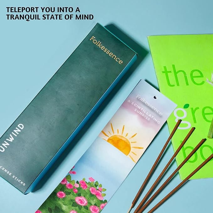 Folkulture Incense Sticks (120 Sticks) | Set of 6 Premium Incense For Focus on Work, Aromatherapy, Gifts | No Charcoal,Organic, Non Toxic, 45 Mins, Long Burning Oud, Jasmine, Peppermint Insence-Sticks