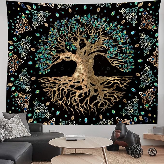 XGXL Life Tree Tapestry - Bohemian Hippie Wishing Tree Tapestries Psychedelic Wall Carpet Mystic Aesthetic Wall Tapestry for Living Room Bedroom