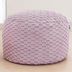 Asuprui Pouf Ottoman Unstuffed Floor Pouf Ottoman Foot Rest 20x20x12 Inches Round Poof Seat Floor Bean Bag Chair Foldable Floor Chair Storage for Living Room Bedroom Purple Pouf Cover