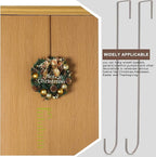Hotop 15 Inch 6 Pcs Wreath Hangers for Front Door Over The Door Hanger Hooks Steel Wreath Doors Hangers Clothes Towel Hooks Holder for Christmas Halloween Front Decorations Welcome Sign(Bronzed)