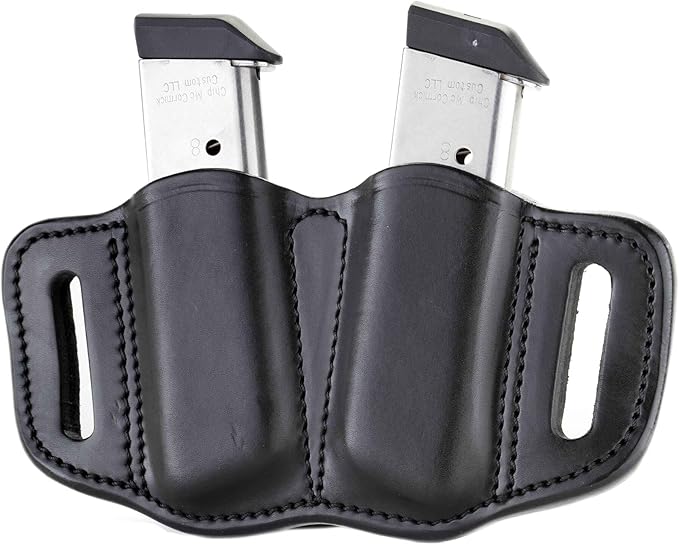 1791 Gunleather Mag Holster 2.1 - Double Mag Pouch for Single Stack Magazines, OWB Magazine Pouch for Belts