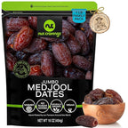 NUT CRAVINGS - Dried Jumbo Medjool Dates, No Sugar Added, Unsulphured (16oz, 1 LB) Ramadan & Iftar Favorite - Sweet Healthy Snack, Vegan, Kosher, Resealable Bag
