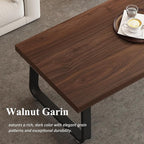 HSH Rustic Walnut Coffee Table, 39” Mid Century Modern Center Table, Rectangle Industrial Living Room Coffee Table, Simple Farmhouse Wood and Metal Tea Coffee Tables for Home Bedroom, Walnut, 39 in