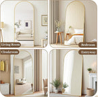Suidia Arched Full Length Mirror, 58"x21" Floor Mirror Freestanding, Floor Standing Full Body Mirror with Stand for Bedroom, Hanging Leaning Mounted for Living Room Cloakroom, Gold