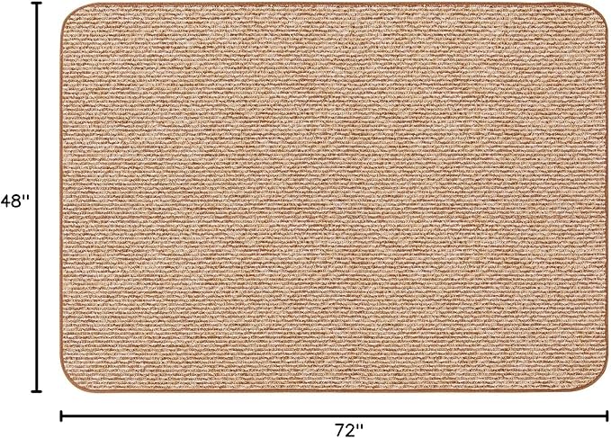 House, Home and More Skid-Resistant Carpet Indoor Area Rug Floor Mat - Praline Brown - 4 Ft X 6 Ft - Non Slip Rubber Backing, Stain Resistant, Dog Friendly, Living Room Bedroom Kitchen Entryway