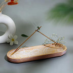 Hand Carved Incense Holder-Incense Burner/Ash Catcher/Handmade Wooden Insence Tray – Modern Gift Home/Room/Kitchen Décor Size 11x4x1.5 Inches