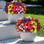 Lnoicy Artificial Flowers for Outdoor 14 Bundles Eucalyptus Fake Flowers for Planter,UV Resistant Fake Morning Glory for Home/Porch/Garden Decoration（7 Color）