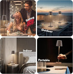 2 Packs LED Cordless Table Lamp, Rechargeable Battery Desk lamp 5500mAh Battery Operated Stepless Dimming Modern Portable Table Light for Restaurant/Table/Bedroom/Outdoor IP54 Waterproof (Rust Red)