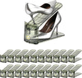 Shoe Slots Organizer,Adjustable Shoe Rack with Three Levels,Shoe stackers for a Pair of Shoes (Green Clear, 20 Pack)