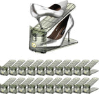 Shoe Slots Organizer,Adjustable Shoe Rack with Three Levels,Shoe stackers for a Pair of Shoes (Green Clear, 20 Pack)