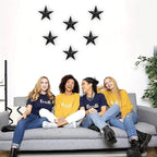 JoyEvy 6" 6pieces Per Set Black Metal Barn Star Wall Decor,Texas Stars Art,Metal Stars Rustic Vintage Western Country Farmhouse Home Indoor or Outdoor Decoration