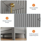 GarveeHome Fluted Dresser for Bedroom, 47.2 Inch Wide 6-Drawer Wood Dresser, Modern Chest of Drawers, Storage Organizer Cabinet for Living Room, Hallway, Entryway, Grey