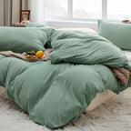 Bedsure Sage Green Duvet Cover Queen Size Only - Prewashed Cotton-Like Polyester Extra Soft All Season Bedding, Includes 1 Duvet Cover 90x90 Inches with Zipper Closure, Comforter Not Included
