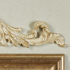 Salvatar Wall Art Topper | Wide Picture Design | Ivory and Metallic Gold Finish | Openwork Acanthus Leaf Scrolls with Ornate Fleur De Lis | Hang Alone or Above Artwork or Framed Family Photographs