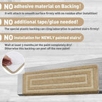 PURE ERA Bullnose Carpet Stair Treads Set Tape Free Non-Slip Indoor Stair Protectors Pet Friendly Rugs 9.5" x 30"(7 Pieces,Khaki Rectangular)