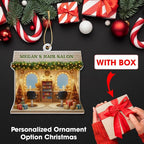 Personalized Hair Salon Christmas Ornament 2025, Custom 2D Flat Acrylic Ornament, for Hairdresser, Barber Keepsake, Beauty Salon Christmas Tree Decoration