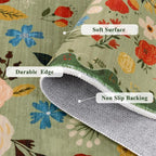 U'Artlines 2'6" x 10' Boho Runner Rug for Hallways Kitchen Colorful Floral Soft Non Slip Washable Floor Carpet Runners for Entryway Laundry Room Bathroom Green