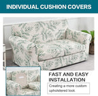 KRFOONN 3 Piece Stretch Sofa Couch Covers for 2 Cushion Couches Printed Sofa Loveseat Slipcover with 2 Separate Seat Cushion Covers Washable Sofa Slip Covers Furniture Protector (Loveseat, 30), Medium
