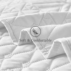 akkialla Full/Queen Size Quilt Bedding Set,White Lightweight Microfiber Soft Bedspread,Modern Style Geoetric Pattern Coverlet Set for All Seasons,3 Piece(1 Quilt,2 Pillow Shams)