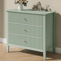 Large Sage Green 3 Drawer Dresser, Painted 30 Inch Tall Wood Nightstand with Storage, Wide Modern Chest of Drawers with Ball Bearing Slide for Bedroom Hallway Living Room Entryway Office