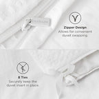 Bedsure Luxury Waffle Duvet Cover Queen Size - Textured Duvet Cover Set, Soft, Breathable Bedding Set (90"x90") with 2 Pillow Shams for All Season, Pure White, Comforter Not Included