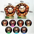 Customized Name Baseball Led Night Desk Clock,Bedroom Time Night Light,Quartz Movement,Silent Pointers,10,12 in,Baseball Themed Birthday Gift Decorating Boy's Room