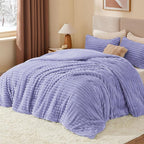 BEDELITE Fleece Twin Comforter Set -Super Soft & Warm Fluffy Lavender Bedding, Luxury Fuzzy Heavy Bed Set for Winter with 1 Pillow case