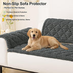 Smiry Pet Couch Cover for Dogs Washable, Non-Slip Fuzzy Couch Covers for 3 Cushion Sofa Pet Friendly, Soft Thick Furniture Protector Sofa Slipcover Mat for Dogs (Dark Grey, 27.6" x 59")