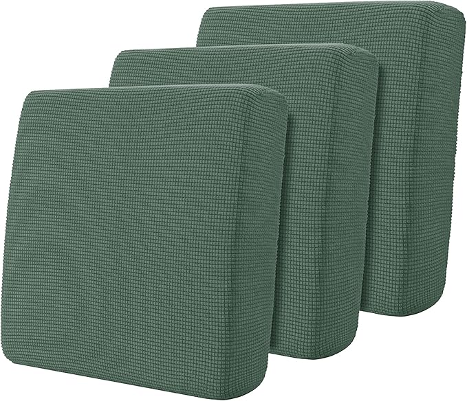 Hokway Stretch Couch Cushion Slipcovers Reversible Cushion Replacement Slipcovers Sofa Cushion Covers(Celadon, 3)