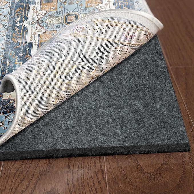 Waterproof Rug Pad, 5x7 ft Area Rug Non-Slip Carpet Pad, 1/4" Thick Non-Slip Rug Pads for All Floors and Finishes, Felt Pad for Hardwood Floors, Keeps Carpets in Place Soft and Safe