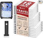 18 Pack Travel Vacuum Storage Bags for Clothing with Rechargeable Electric Pump, Compression Packing Cubes Organizer for Luggage Suitcase, Space Saver Seal Bags for Vacation Cruise