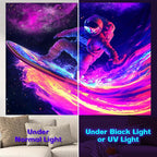 NYZE Astronaut Space Tapestry for Bedroom, Glow in the Dark Room Decor Wall Tapestries, Cool Galaxy Planet Wall Hanging, Wall Hanging for Men Guys Gamer Room Dorm Living Room 90in×70in