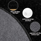4'x4' Black Round Rug for Bedroom, Ultra Soft Fluffy Circle Rug for Kids Girls Boys Room, Cute Shag Rugs for Living Room Playroom Teen Room Home Decor Rug