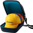 Hard Hat Travel Case – Storage for Baseball Caps with Carrying Handle and Adjustable Shoulder Strap, Hat Organizer Protects up to 6 Hats, for Travel and Home Storage (Blue+Blue)
