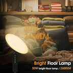 Upgraded Floor Lamp, 30W/2600LM Super Bright Floor Lamp with Remote Control, Stepless Adjust Color Temperatures and Brightness, Torchiere Standing Lamp for Living Room Bedroom Office