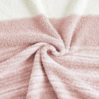 WRENGONGE Pink Twin Blanket, 60x80 Soft Cozy Microfiber Striped Twin Blankets for Couch, Sofa, Bed, Travel, Lightweight Fluffy Warm Plush Decorative Blankets for Women, Men Gift